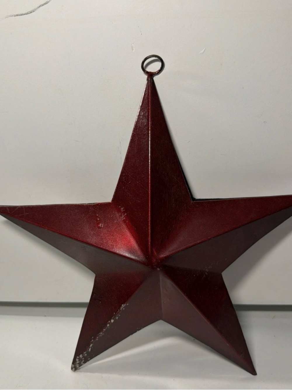 Rustic Red Metal Hanging Star